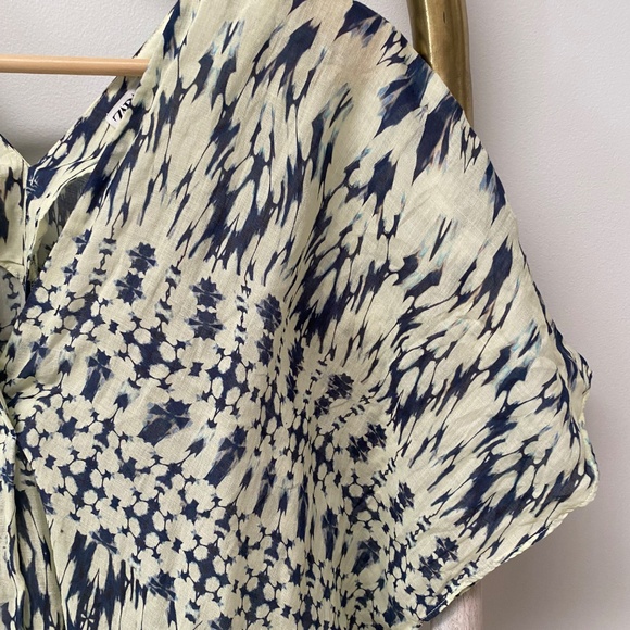 Zara Limited Edition Printed Multicolor 100% Ramie Tunic Kaftan Summer Dress XS - Picture 8 of 8